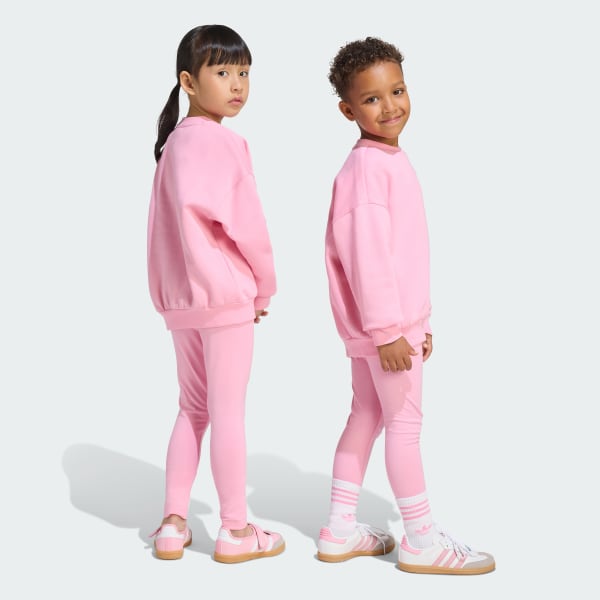 Rozowy ZESTAW OVERSIZED CREW LEGGINGS