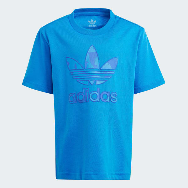 Azul Conjunto de Verano de Playera Corta Estampada