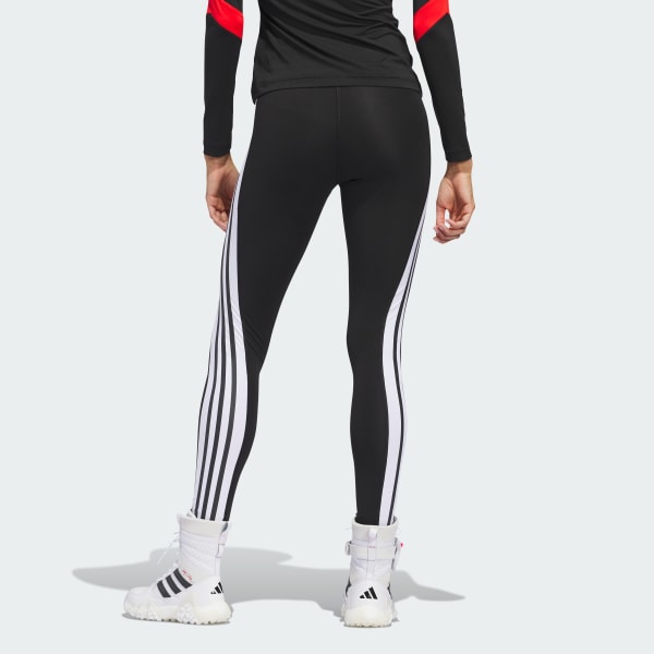 Adidas 3 stripe leggings black and white store