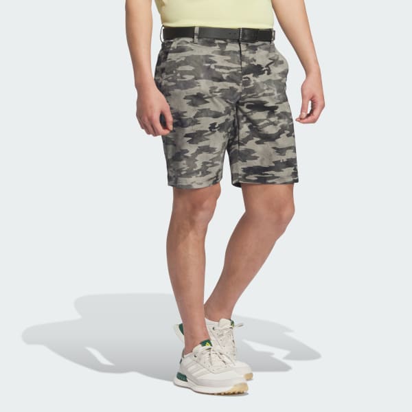 Green Allover Print Golf Shorts