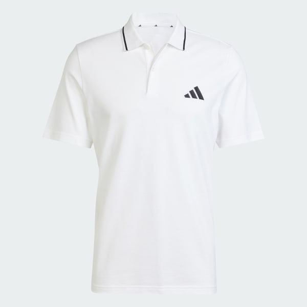 White Essentials Small Logo Piqué Polo Shirt