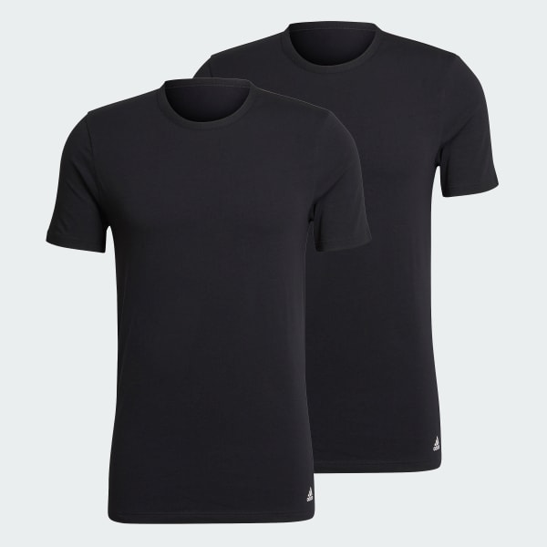 Black Active Flex Cotton Crewneck Shirt Underwear