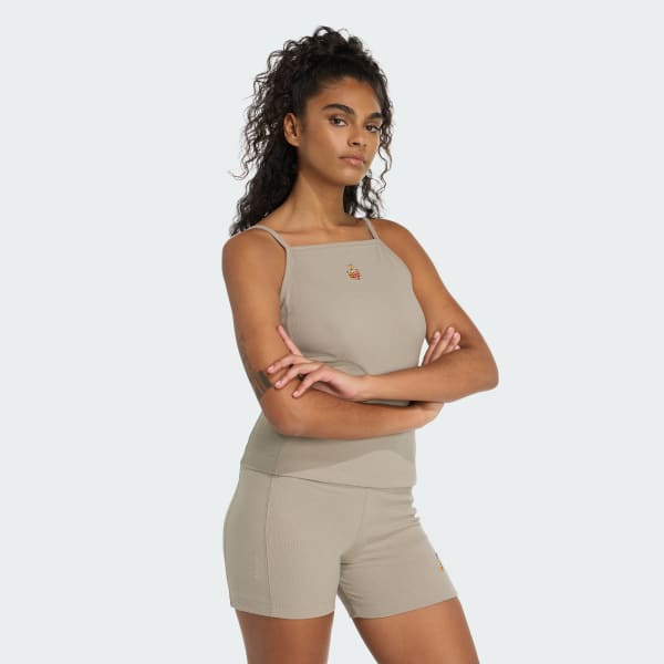 Beige adidas X Fortnite Rib Tank Top