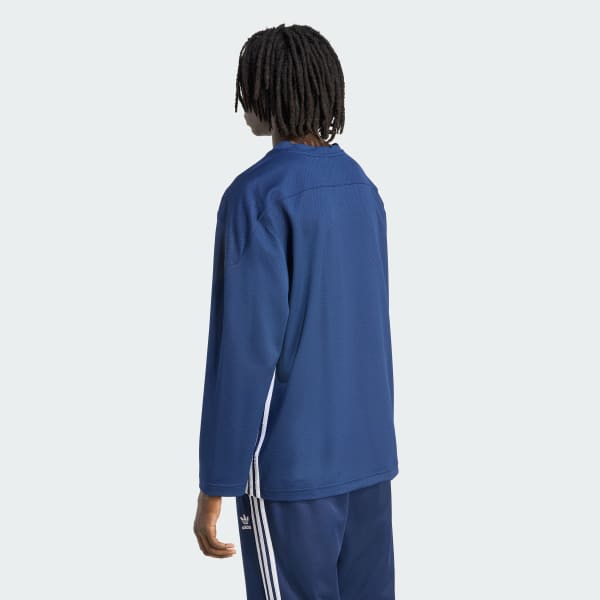 Blue adidas Originals Adicolor Mesh Long Sleeve