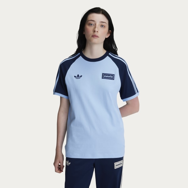 正規品 L adidas × oasis Tシャツ 新品 タグ付き 水色 正規品 L adidas × oasis Tシャツ 新品 タグ付き 水色