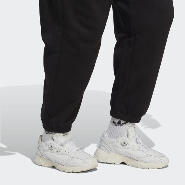 Schwarz Essentials Fleece Jogginghose – Große Größen