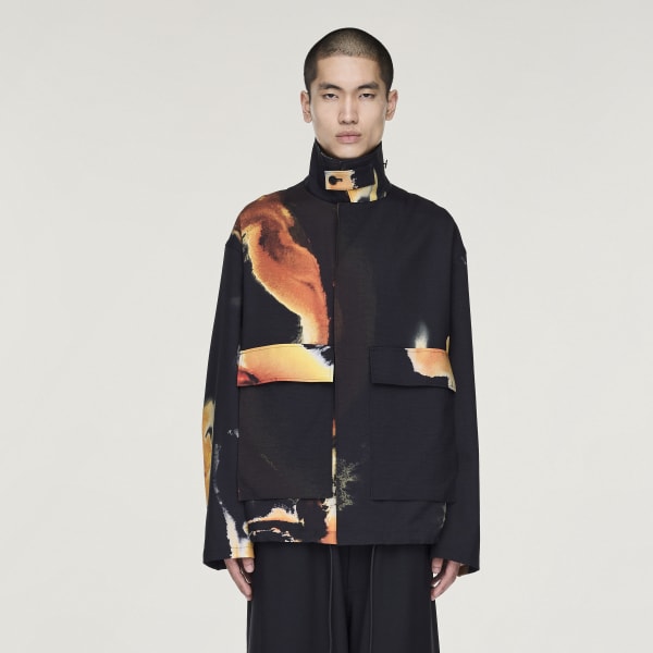 adidas Y-3 AOP Sport Uniform Coach Jacket - Black | Free