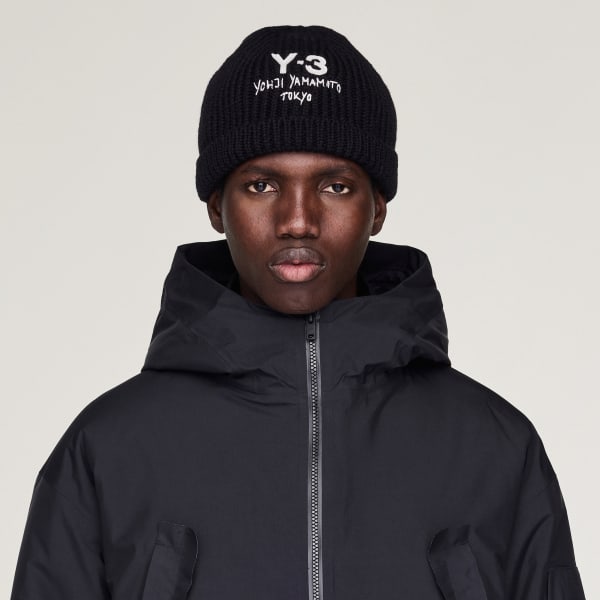 adidas Y-3 Chunky Knit Beanie - Black | Free Shipping with