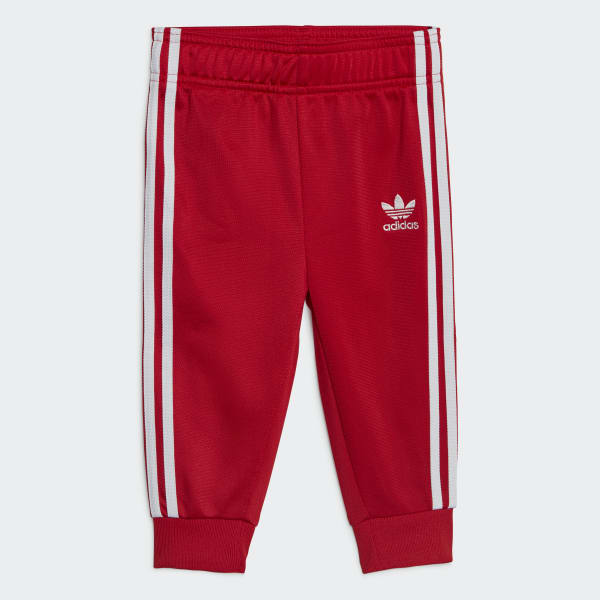 Red adidas clearance tracksuit junior
