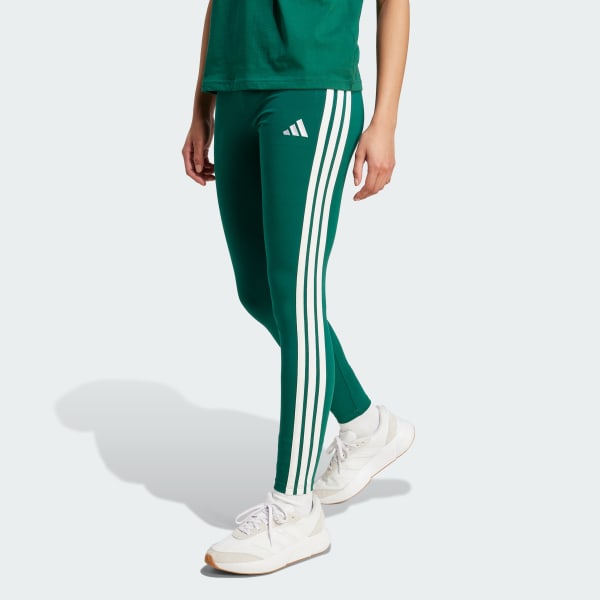 Green Essentials 3-Stripes Cotton Leggings