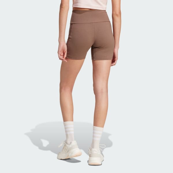 Marron Cycliste côtelé taille haute Lounge
