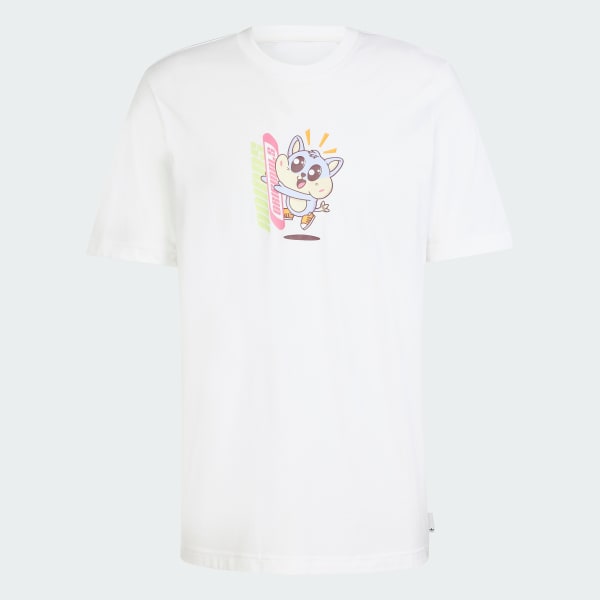 สีขาว เสื้อยืด Kawaii