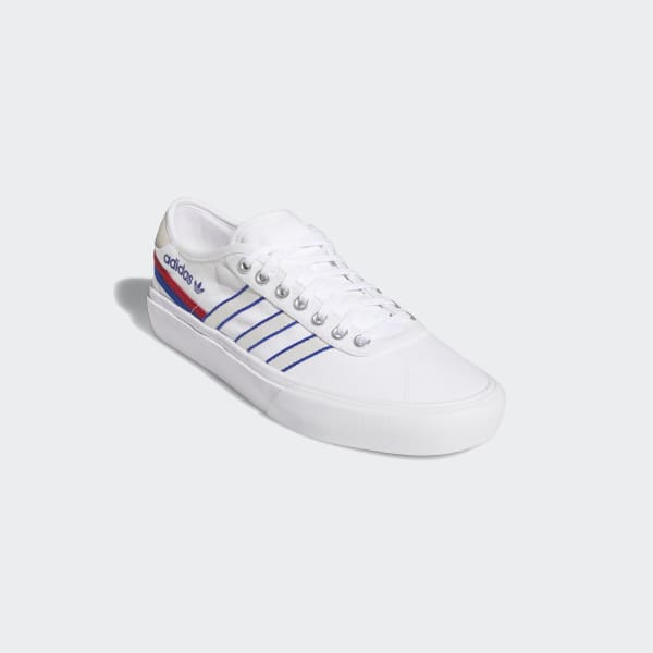 adidas originals delpala trainers in white and blue