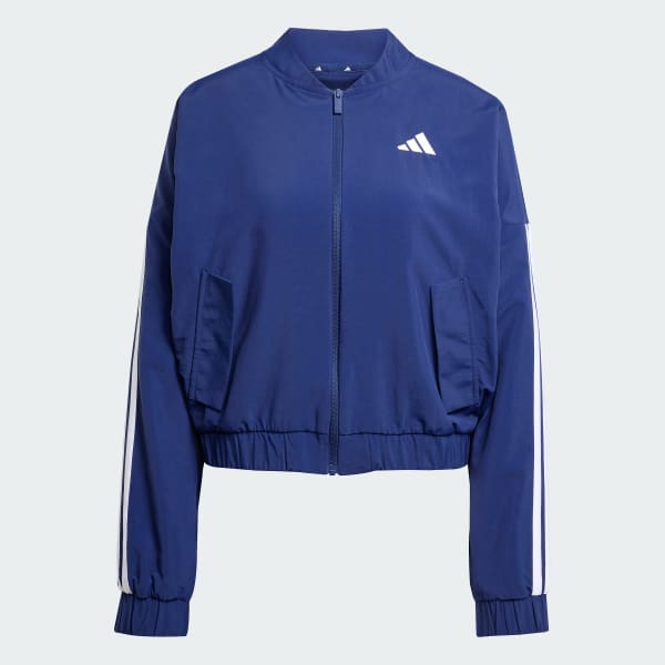 Azul Casaca Bómber Lifestyle Essentials 3 Tiras Tejida