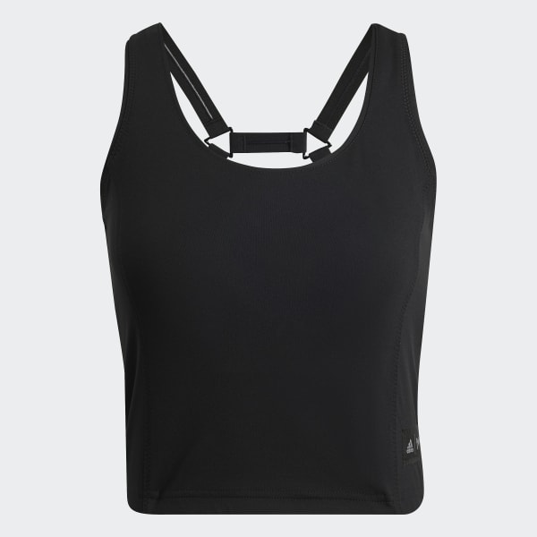 Svart Parley Run for the Oceans Cropped Tank Top ETV56