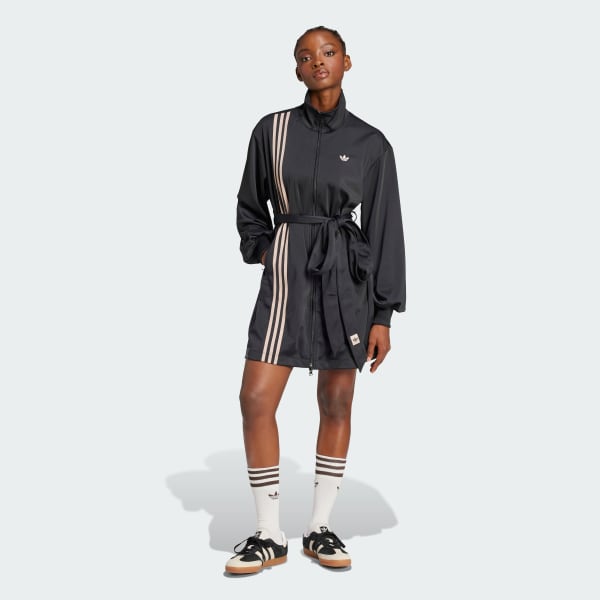 Black 3-Stripes Wrapped Track Suit Dress