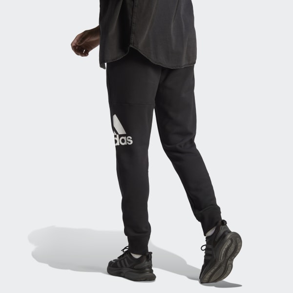 Black Essentials French Terry Tapered Cuff Logo Pants