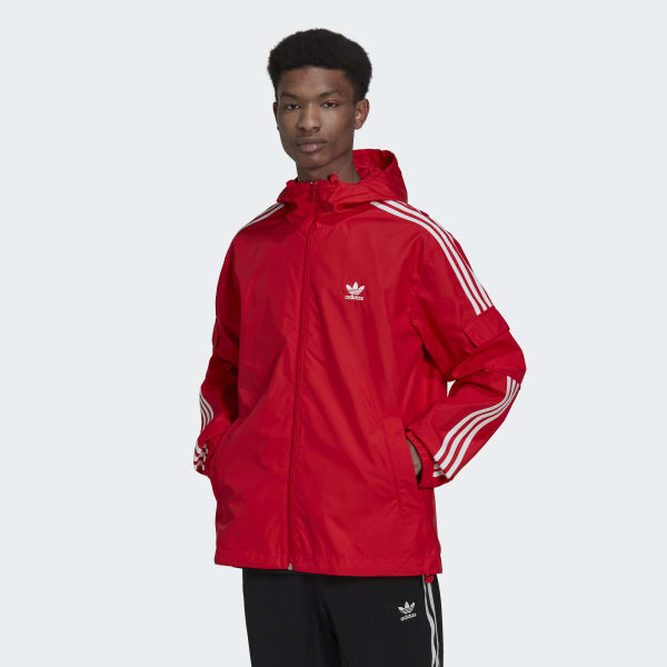 Czerwony Adicolor Classics 3-Stripes Full-Zip Windbreaker 14234