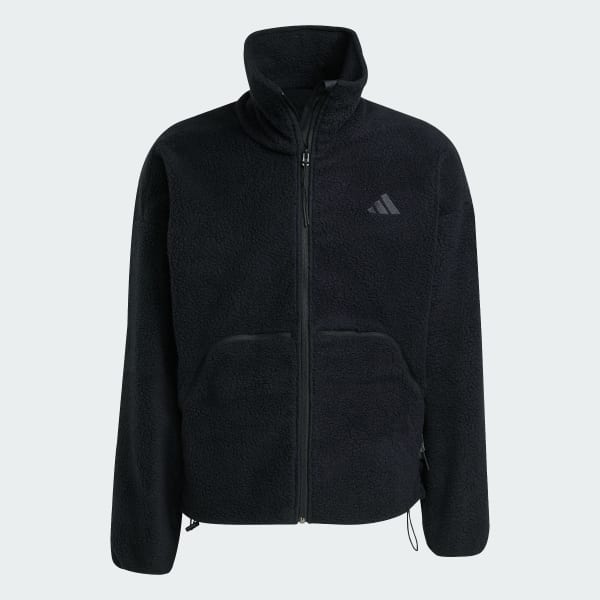 adidas City Tech High Pile Fleece Full-Zip Jacket - Black | Free