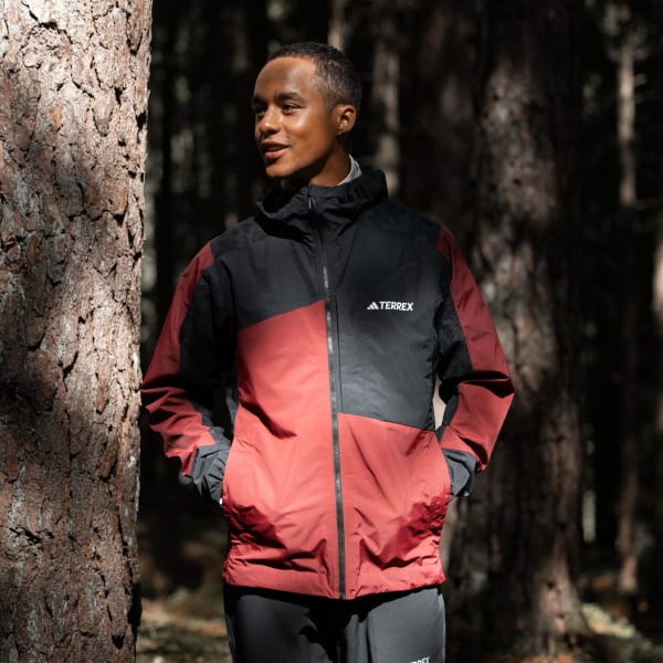 adidas TERREX Xperior Hybrid Rain Burgundy Jacket | | adidas Men\'s - Hiking US