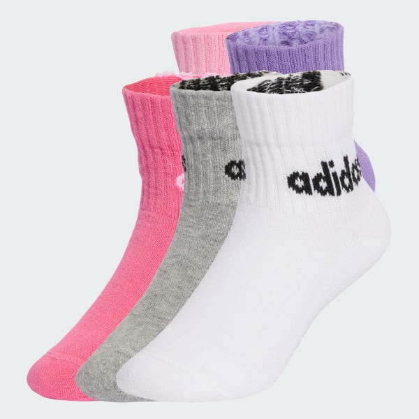 Rosado Calcetines Lineales Al Tobillo 5 Pares para Niños