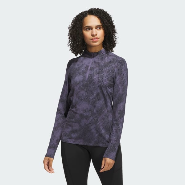 Sort Ultimate365 Printed Quarter-Zip Mock Neck Top