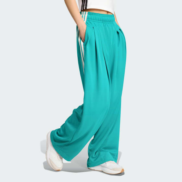 Verde Pantalón Tiro 3 Rayas Plisado
