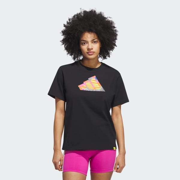 Preto Camiseta estampada de colagem DIY