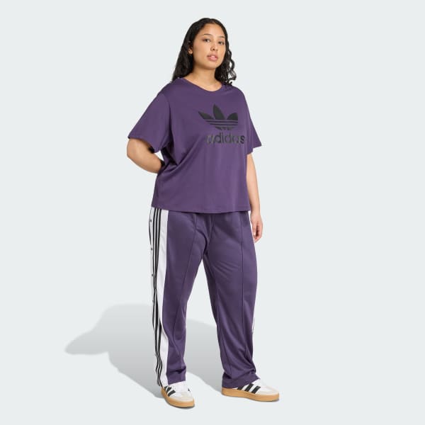 adidas Adicolor Trefoil Boxy Tee (Plus Size) - Purple | Free