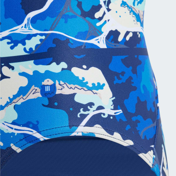 Bleu Maillot de bain graphique Enfants