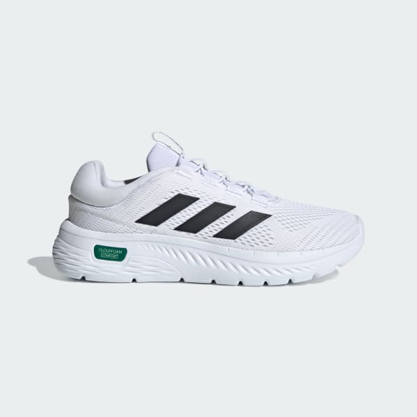 Adidas cloudfoam white and green sale