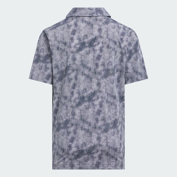 Blue Performance Textured Print Polo Shirt Kids