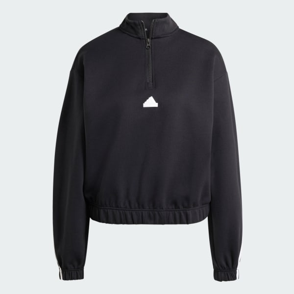 สีดำ เสื้อซิปแบบสี่ส่วน Future Icons Three Stripes