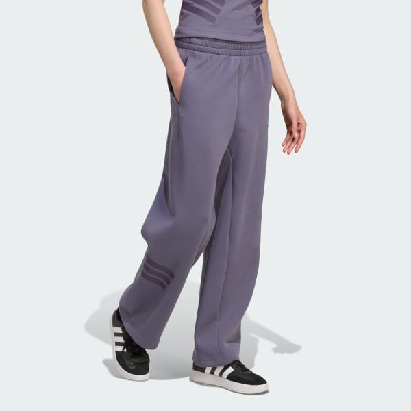 Violeta Pantalón Future Icons 3 Tiras Dobladillo Abierto