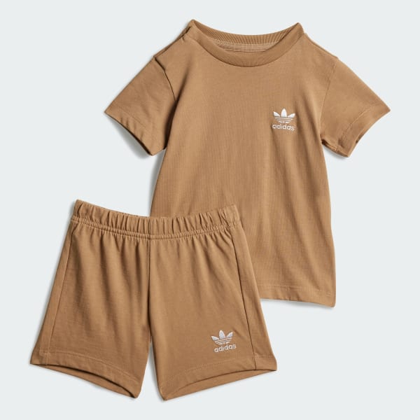 Conjunto camiseta y pantalón corto (Bebé) Marrón adidas adidas