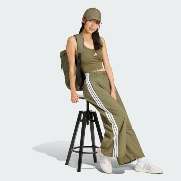Verde Pants Essentials 3 Franjas Lifestyle Parachute Tejido