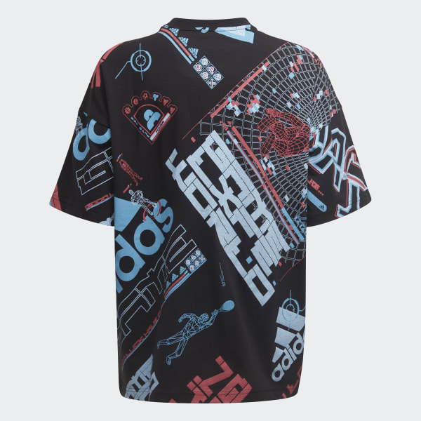 Negro Camiseta Estampada ARKD3