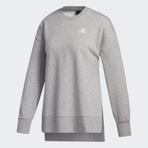 Grey adidas crew neck sweatshirt women's online