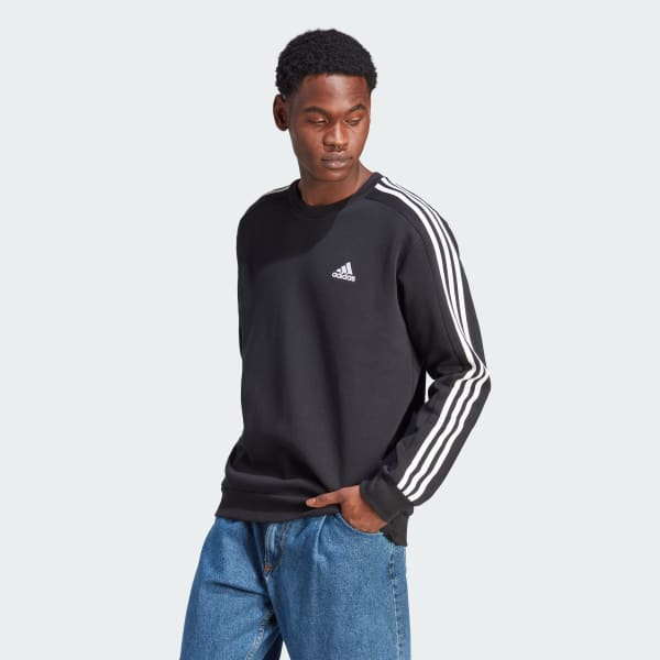Men's adidas essential striped pullover fleece new arrivals