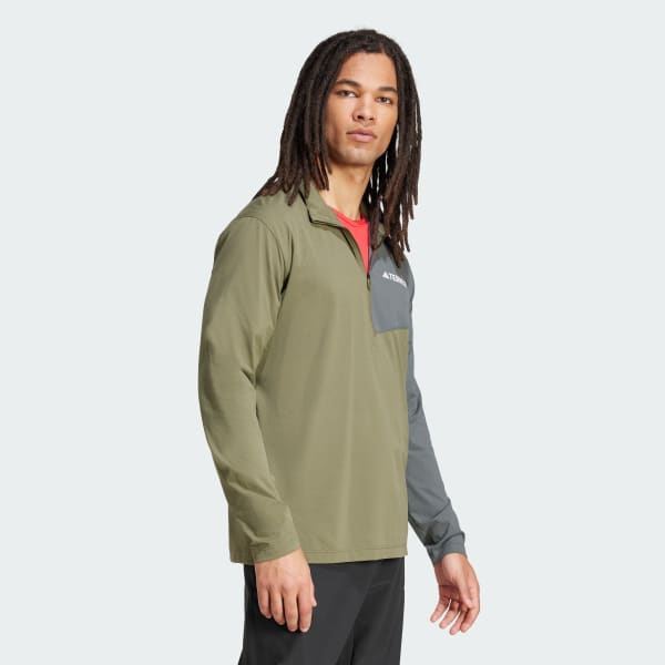 zelená Tričko Terrex Multi Climacool 1/2 Zip Long Sleeve
