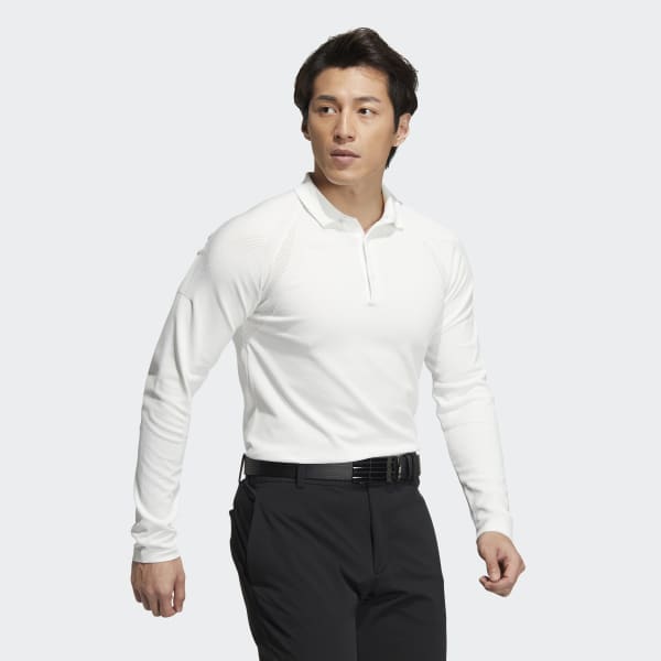 White Statement Primeknit Long Sleeve Polo Shirt