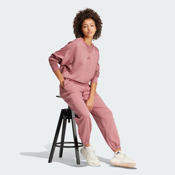 Rosa Buzo ALL SZN 3 Rayas Holgado Felpa Francesa