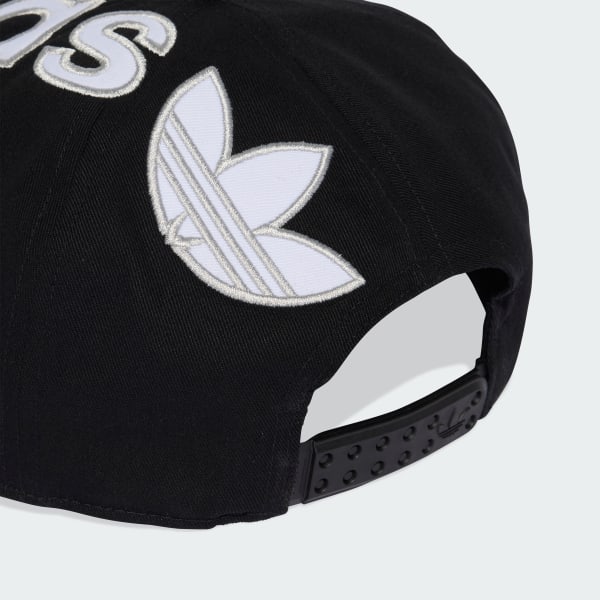 Black Unisex Linear Flatbrim