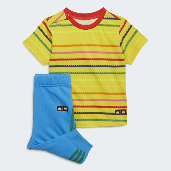 Geel adidas x Classic LEGO® T-shirt en 3/4 Broek Set