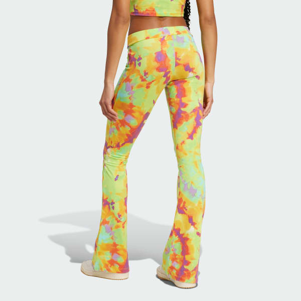Yellow Tie-Dyed Flared Pants