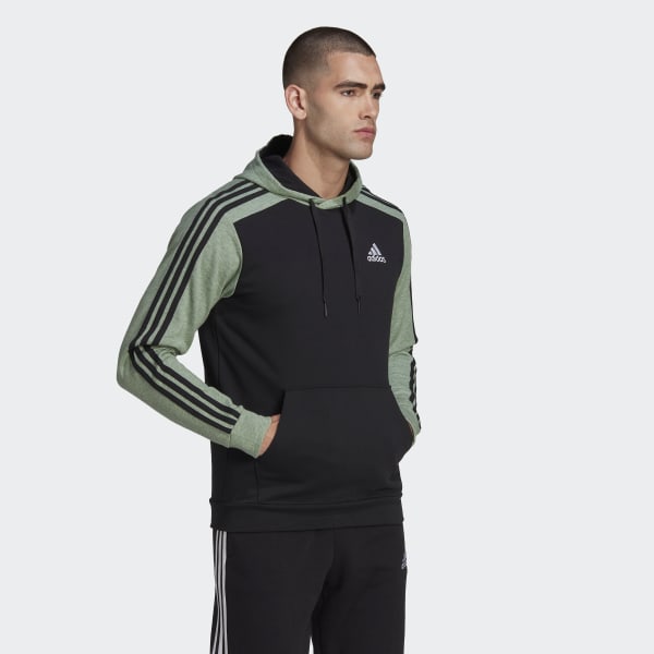 Negro Polera con Capucha Essentials Melange Felpa Francesa TU545