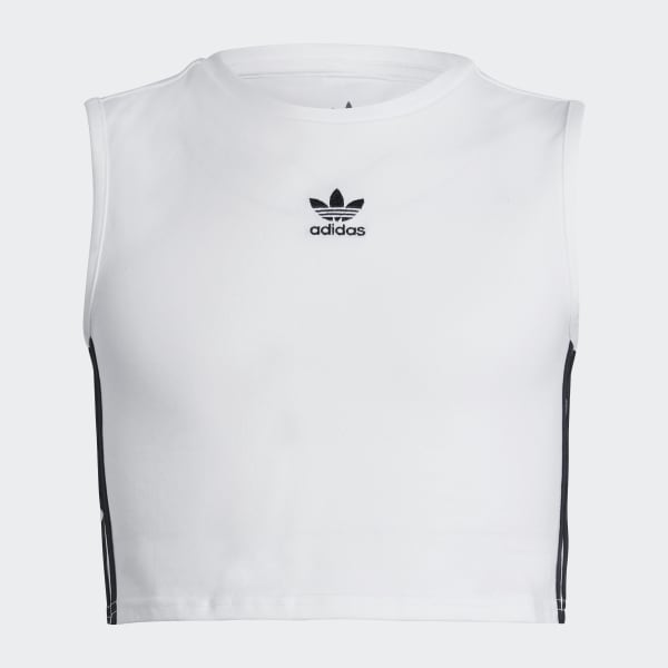 Shop adidas Plain Cotton Logo Cropped Tops Tanks & Camisoles by MEME95