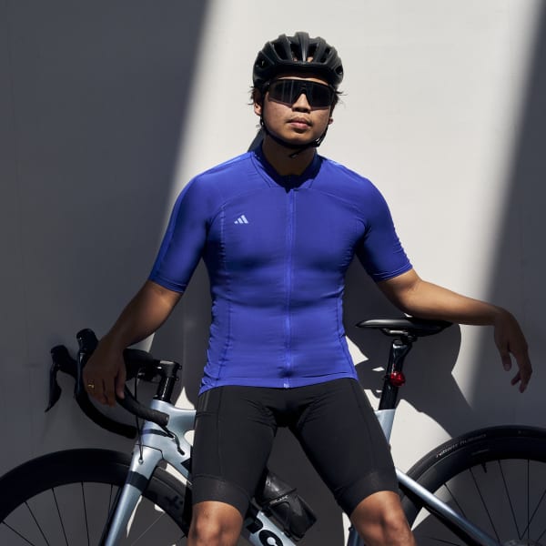 Adidas The Cycling Jersey Lucid Blue S - Mens Cycling Jerseys