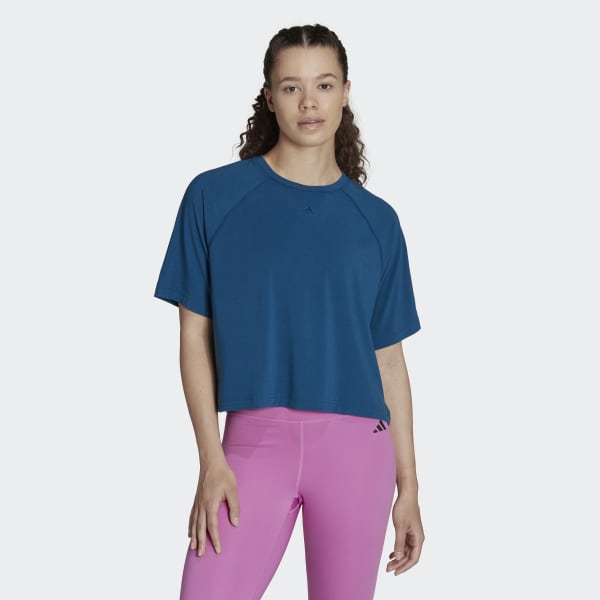 Niebieski AEROREADY Wrap-Back Tee GR591