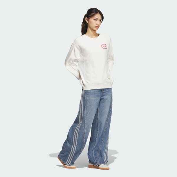 สีขาว สเวตเตอร์คอกลม CNY